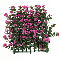 Follaje artificial rosa para valla de pared